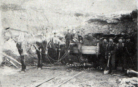 The first operation at the Hawkins Mine in 1902 were underground with equipment as shown here.