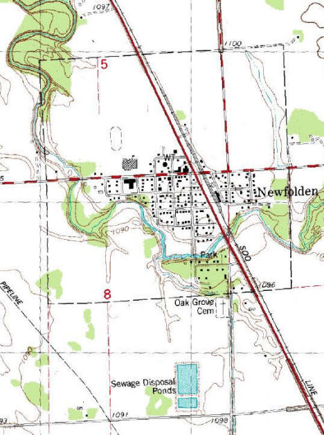 Topographic Map of Newfolden Minnesota