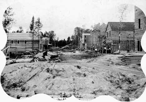 Village of Northome Minnesota, 1903 - Looking west down Main Street, from corner of 4th