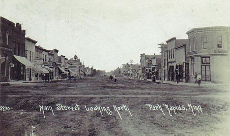 Main Street looking north, Park Rapids Minnesota, 1913