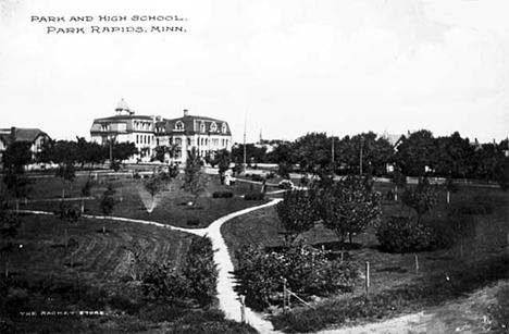 Park and High School, Park Rapids Minnesota, 1910