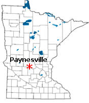 Location of Paynesville Minnesota