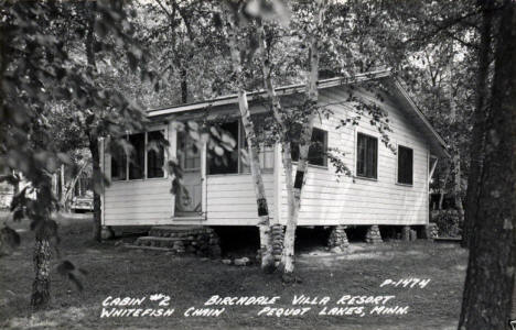 Cabin at Birchdale Villa Resort, Pequot Minnesota, 1940's