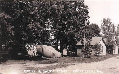 Al Shanski's Resort & Cabins, Little Pine Lake, Perham Minnesota, 1940's