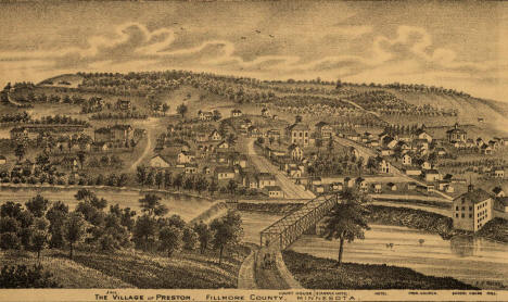 View of the Village of Preston Minnesota, 1874