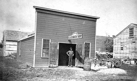 N. Lundquist Blacksmith Shop, Red Lake Falls Minnesota, 1900