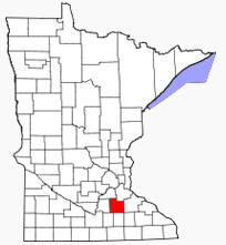 Location of Rice County Minnesota