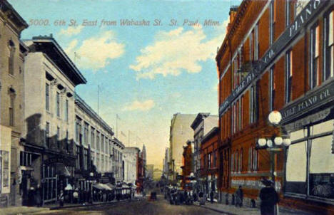 6th Street looking east from Wabasha, St. Paul Minnesota, 1912