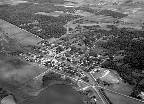 Aerial view, Swanville Minnesota, 1969
