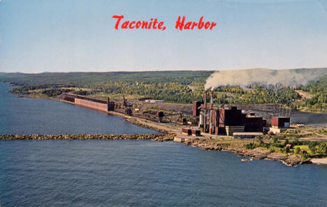 Aerial view of Taconite Harbor, 1960's
