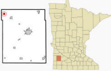 Location of Taunton, Minnesota