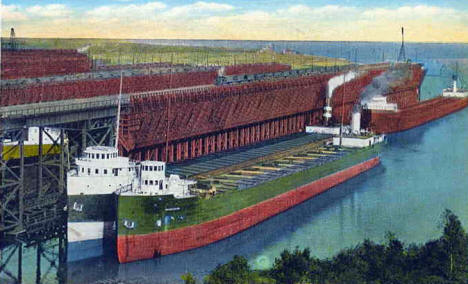 Loading Iron Ore at Two Harbors Minnesota, 1920's