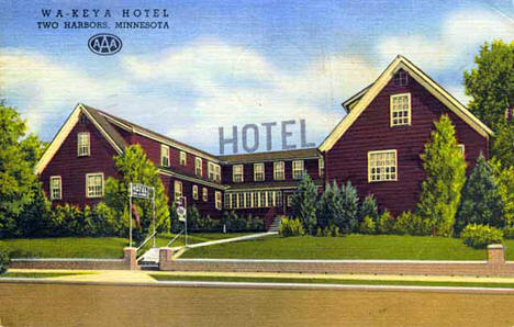 Wa-Keya Hotel, Two Harbors Minnesota, 1950