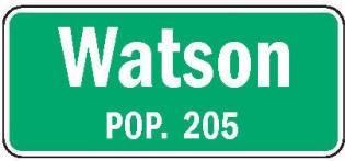 Watson Minnesota population sign