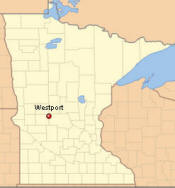 Location of Westport Minnesota