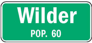 Wilder Minnesota population sign