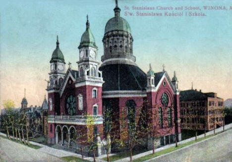 St. Stanislaus Church and School, Winona Minnesota, 1911