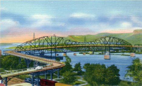 Mississippi High Bridge, Winona Minnesota, 1937