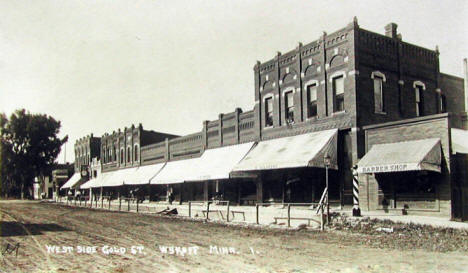 West side of Gold Street, Wykoff Minnesota, 1921