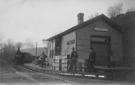Milwaukee Road train depot, Hammond Minnesota, early 1900's