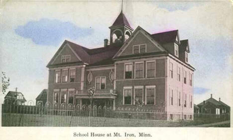 Schoolhouse at Mountain Iron Minnesota, 1910