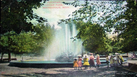 Fountain at Logan Park, Minneapolis Minnesota, 1908