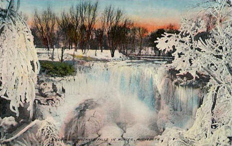 Minnehaha Falls in winter, Minneapolis Minnesota, 1912