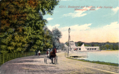 Lake Harriet Boulevard and Pavilion, Minneapolis Minnesota, 1911