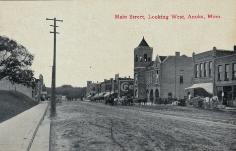 Main Street looking west, Anoka Minnesota, 1910