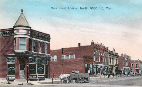 Main Street looking north, Goodhue Minnesota, 1909