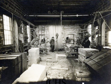 Interior of Braham Granite Works, Braham Minnesota, 1922