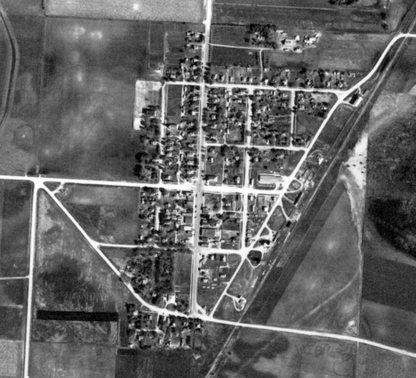 Aerial view, Hanska Minnesota, 1939
