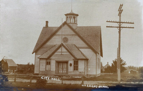 City Hall, Harmony Minnesota, 1910's