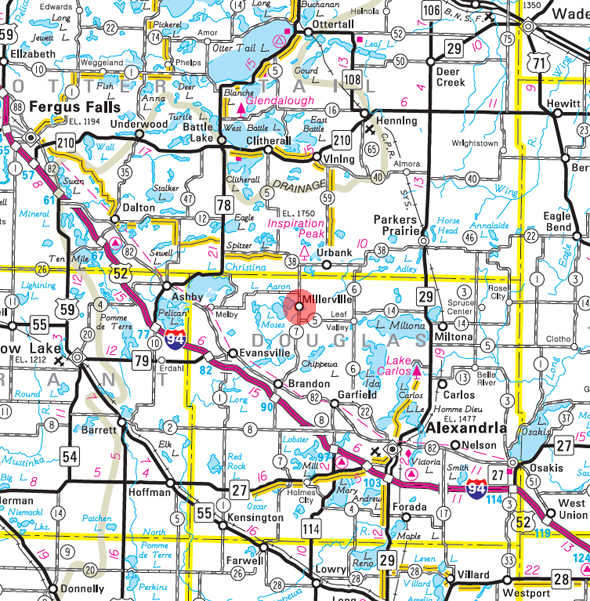 Minnesota State Highway Map of the Millerville Minnesota area