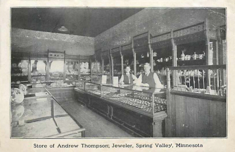 Store of Andrew Thompson, Jeweler, Spring Valley Minnesota, 1908