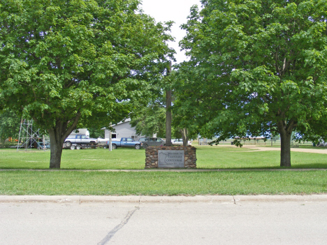 City park and Taunton centennial marker, Taunton Minnesota, 2011