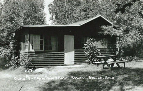 Cabin 9 at Crow Wing Crest Resort, Akeley Minnesota, 1950's