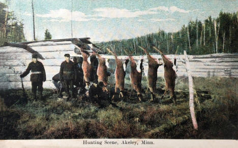Hunting scene, Akeley Minnesota, 1910's