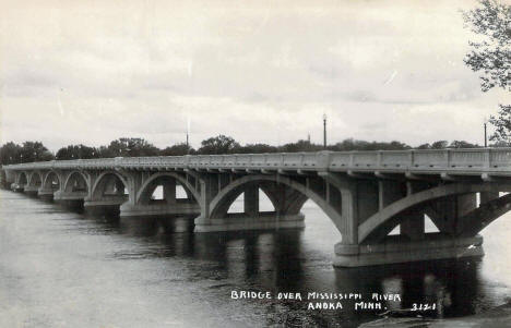 Mississippi River Bridge, Anoka Minnesota, 1950's
