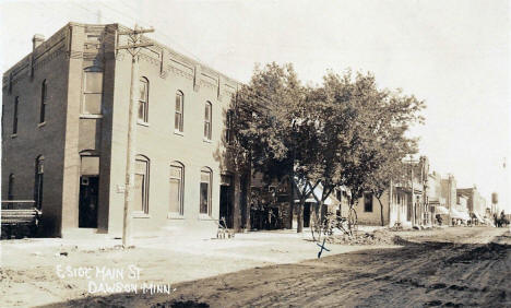 East side of Main Street, Dawson Minnesota, 1908