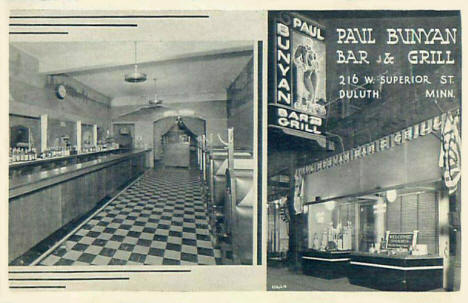 Paul Bunyan Bar and Grill, 216 W Superior Street, Duluth Minnesota, 1940's
