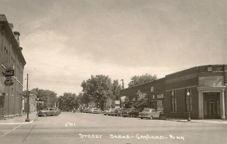 Street scene, Gaylord Minnesota, early 1950's