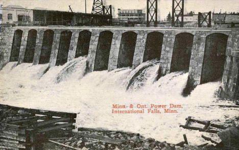 Minnesota and Ontario Power Dam, International Falls Minnesota, 1910's