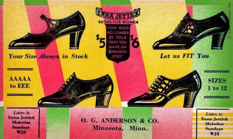 Advertising postcard for O. G. Anderson & Company, Minneota Minnesota, 1920's