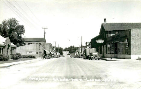 Street scene, New London Minnesota, 1940's