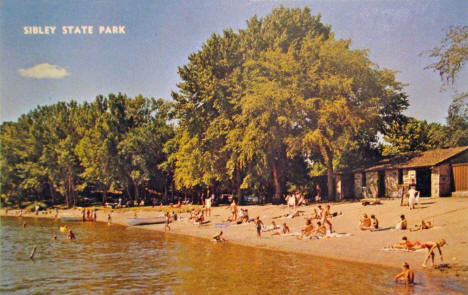 Beach at Sibley State PArk, New London Minnesota, 1960's