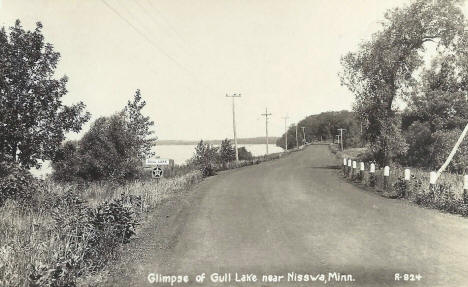 Glimpse of Gull Lake near Nisswa Minnesota, 1930's