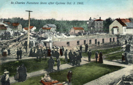 St. Charles Furniture Store after the cyclone, October 3rd 1903