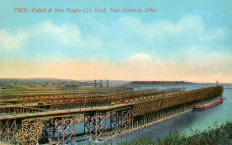 Duluth & Iron Range Ore Dock, Two Harbors Minnesota, 1910's