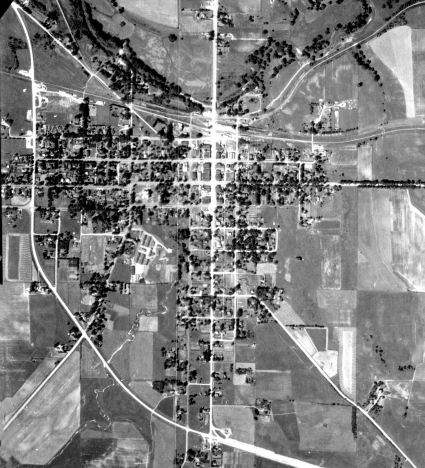 Aerial photo, Zumbrota Minnesota, 1938